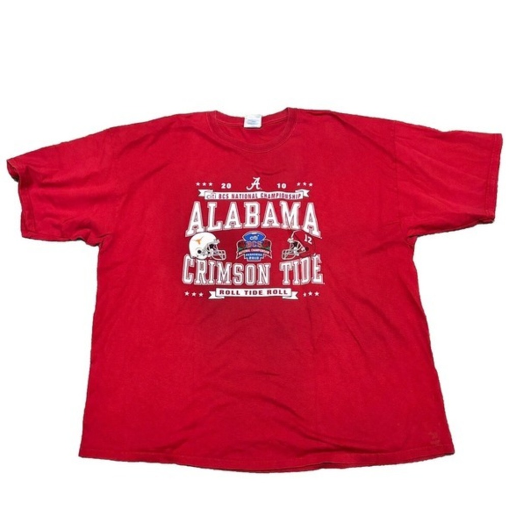 Alabama Crimson Tide Shirt 3XL Red 2010 BCS National Championship Football Men's